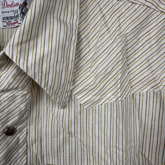 Dodson Men's Pearl Snap Shirt Vintage 60's Long Tail Western Rodeo USA 16 /16.5 - Picture 7 of 11